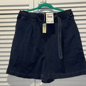 Max Studio Navy High-Waist Drawstring Shorts